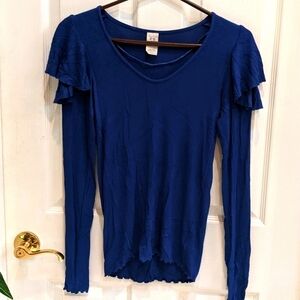We the Free Blue Knit Pullover Top Size Small